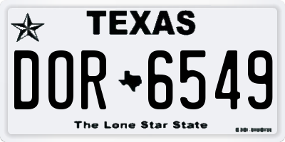 TX license plate DOR6549