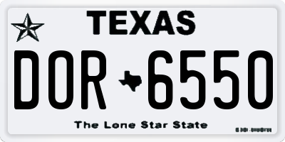 TX license plate DOR6550