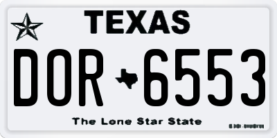 TX license plate DOR6553