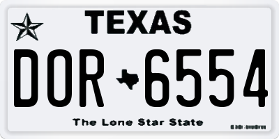 TX license plate DOR6554