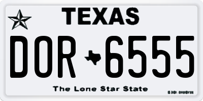TX license plate DOR6555