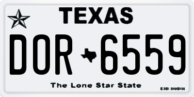 TX license plate DOR6559