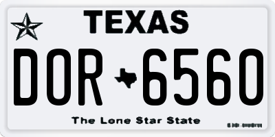TX license plate DOR6560