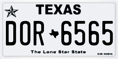 TX license plate DOR6565