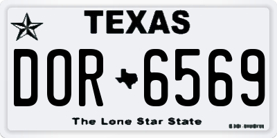 TX license plate DOR6569