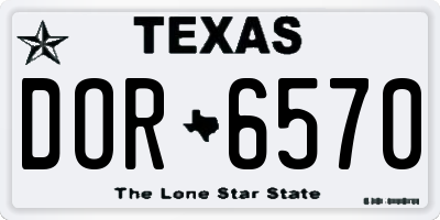 TX license plate DOR6570