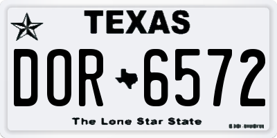 TX license plate DOR6572