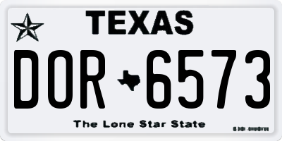 TX license plate DOR6573