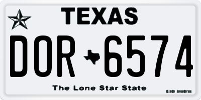TX license plate DOR6574