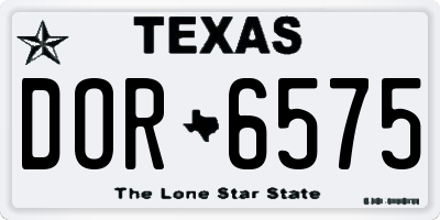 TX license plate DOR6575