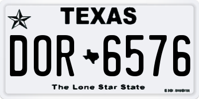 TX license plate DOR6576