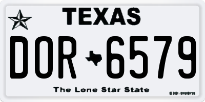 TX license plate DOR6579