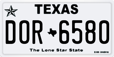 TX license plate DOR6580