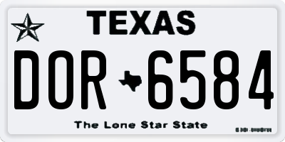 TX license plate DOR6584