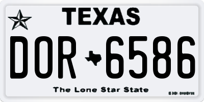 TX license plate DOR6586