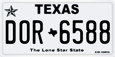 TX license plate DOR6588