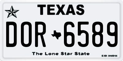 TX license plate DOR6589