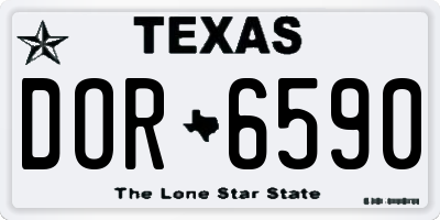 TX license plate DOR6590