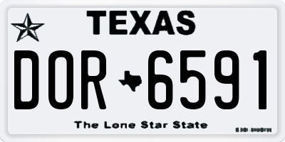 TX license plate DOR6591
