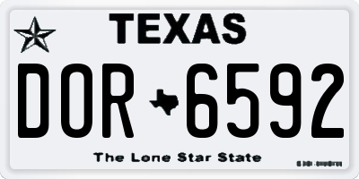 TX license plate DOR6592