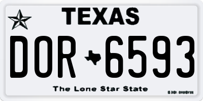 TX license plate DOR6593