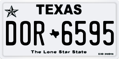 TX license plate DOR6595