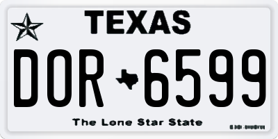 TX license plate DOR6599