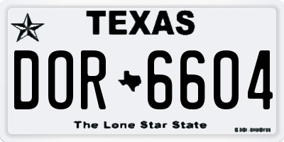 TX license plate DOR6604