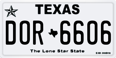 TX license plate DOR6606