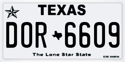 TX license plate DOR6609