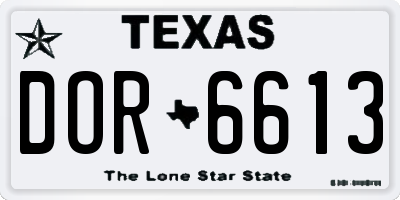 TX license plate DOR6613