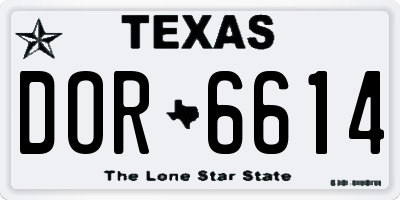 TX license plate DOR6614