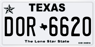 TX license plate DOR6620