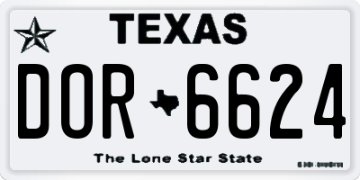 TX license plate DOR6624