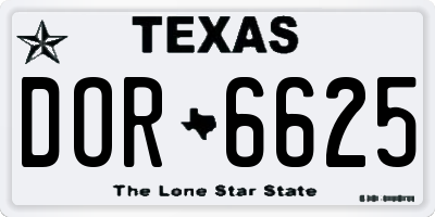 TX license plate DOR6625