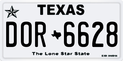 TX license plate DOR6628