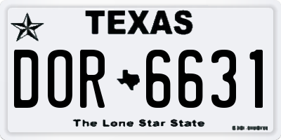 TX license plate DOR6631