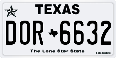 TX license plate DOR6632