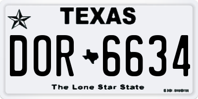 TX license plate DOR6634