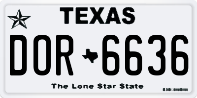 TX license plate DOR6636