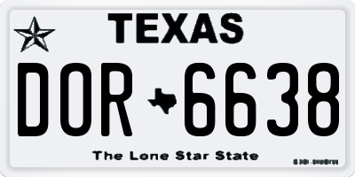 TX license plate DOR6638