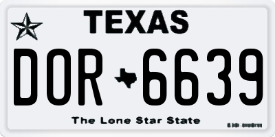 TX license plate DOR6639
