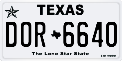 TX license plate DOR6640