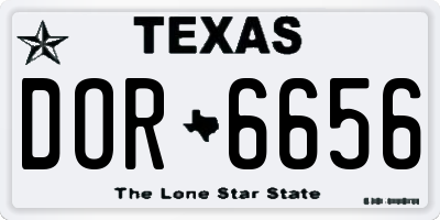 TX license plate DOR6656