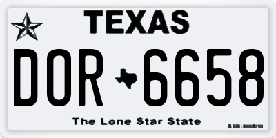 TX license plate DOR6658