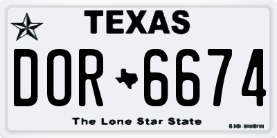 TX license plate DOR6674
