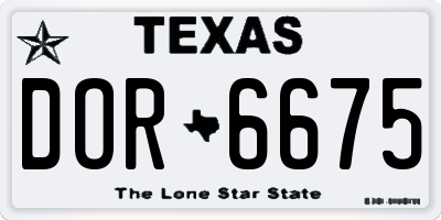 TX license plate DOR6675