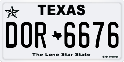 TX license plate DOR6676