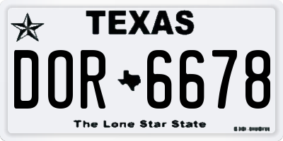 TX license plate DOR6678