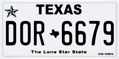 TX license plate DOR6679